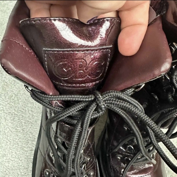 "Deep copper" GBG round toe, mid calf, Lace-up platform combat boots (W-10M) - Picture 6 of 10